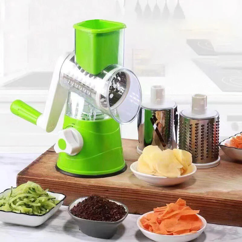 Multifunctional Manual Vegetable Slicer: Round Gadget for Easy Food Preparation