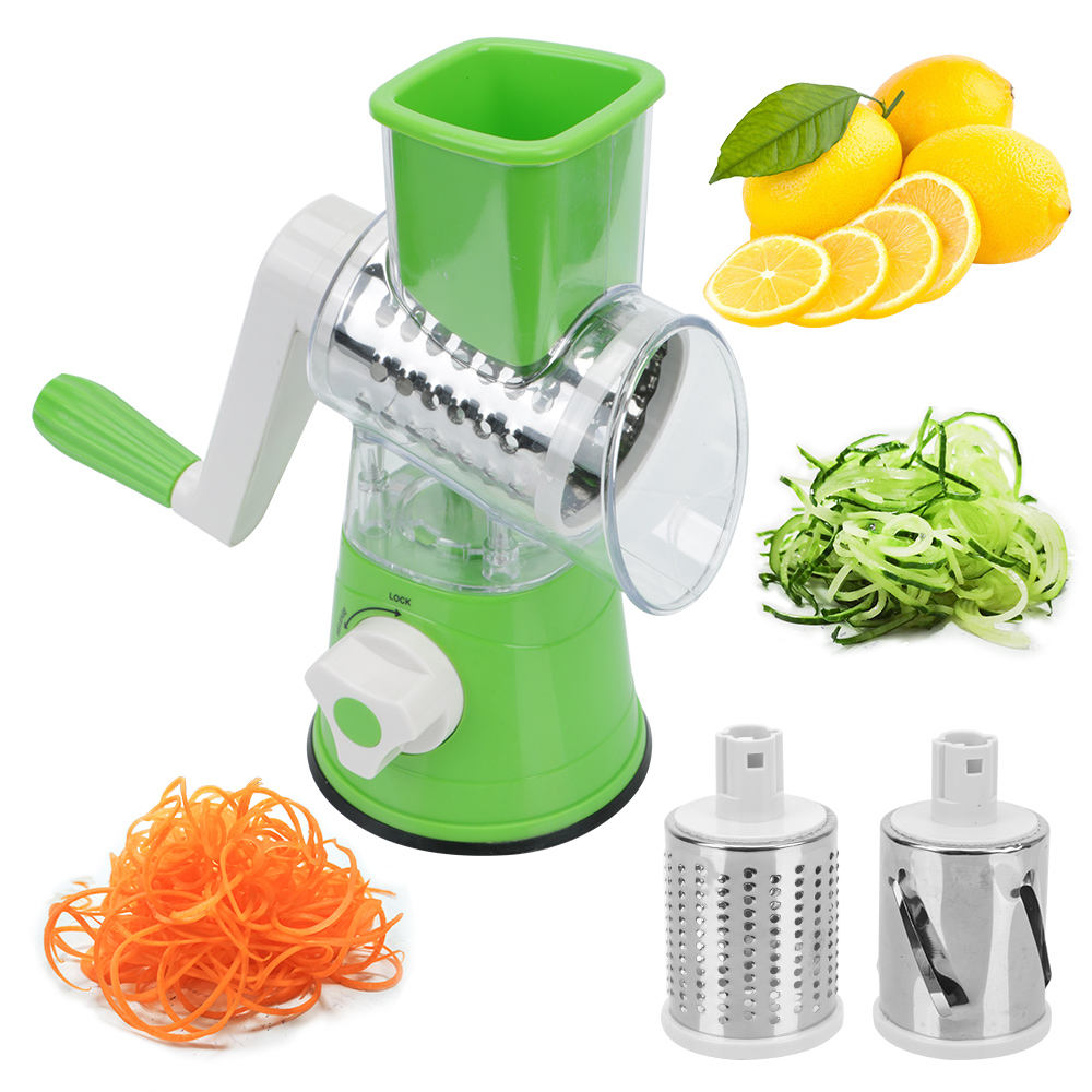 Multifunctional Manual Vegetable Slicer: Round Gadget for Easy Food Preparation